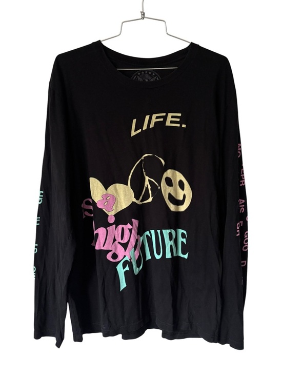 Freebandz Tops - Freebandz x Future Graphic Long Sleeve Black Tee W/ Colorful Prints Size L